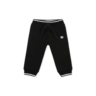 Dolce & Gabbana Black Trousers For Baby Kids With Logo