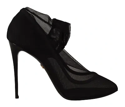Pre-owned Dolce & Gabbana Elegant Black Stretch Socks Boots