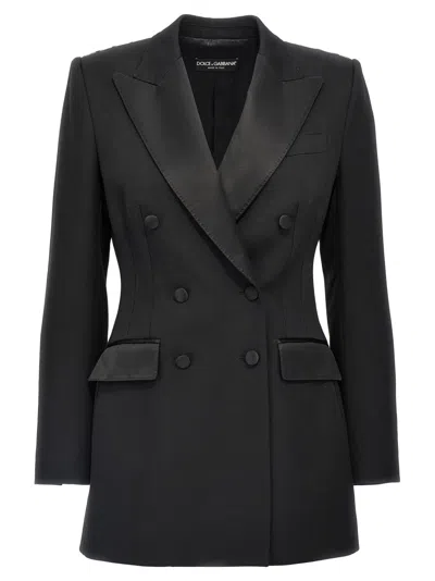 DOLCE & GABBANA BLACK TURLINGTON BLAZER
