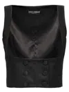 Dolce & Gabbana Double-breasted Duchess Silk Tuxedo Waistcoat In Black