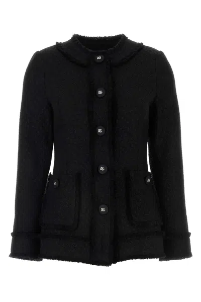 DOLCE & GABBANA DOLCE & GABBANA BLACK TWEED BLAZER