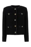 Dolce & Gabbana Jeweled Button Boucle Jacket In Black