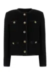 Dolce & Gabbana Jeweled Button Boucle Jacket In Black