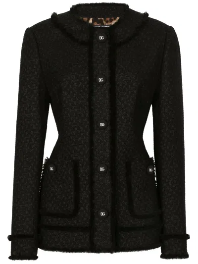 DOLCE & GABBANA DOLCE & GABBANA BLACK TWEED BLAZER