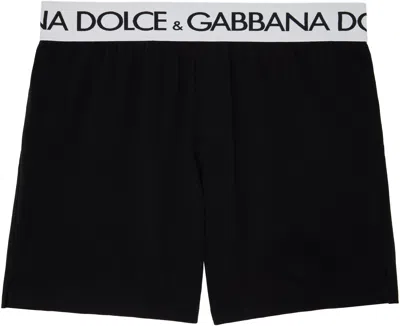 Dolce & Gabbana Black Two-way-stretch Long-leg Boxers In Nero