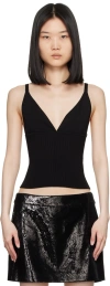 DOLCE & GABBANA BLACK V-NECK TANK TOP