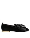 Dolce & Gabbana Black Vaticano Crystal Ribbon Slip On Shoes