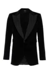 Dolce & Gabbana Peak Lapel Tuxedo Velvet Jacket With Padded Shoulders