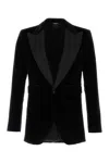Dolce & Gabbana Peak Lapel Tuxedo Velvet Jacket With Padded Shoulders