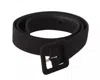 Dolce & Gabbana Black Velvet Leather Logo Waist Buckle Belt