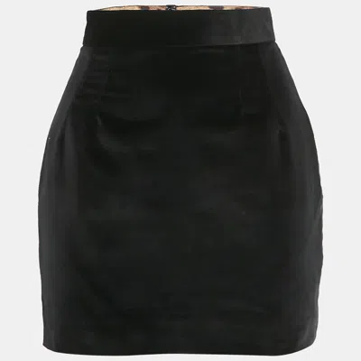 Pre-owned Dolce & Gabbana Black Velvet Mini Skirt S