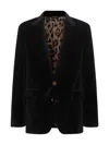 Dolce & Gabbana Men Black Velvet Sicilia Light Single-breasted Blazer In Black