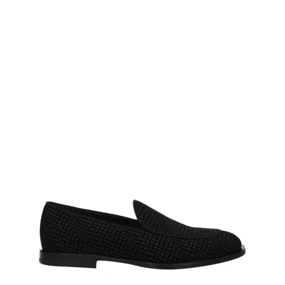 Dolce & Gabbana Black Dg Crown Embroidery Loafers Slip On Shoes