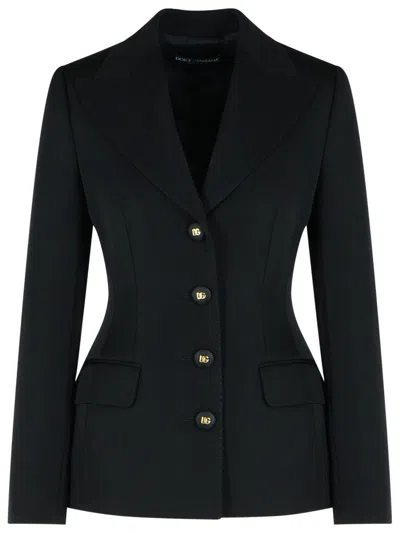 DOLCE & GABBANA DOLCE & GABBANA BLACK VIRGIN WOOL BLAZER