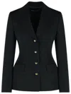 Dolce & Gabbana Black Virgin Wool Blazer In Black
