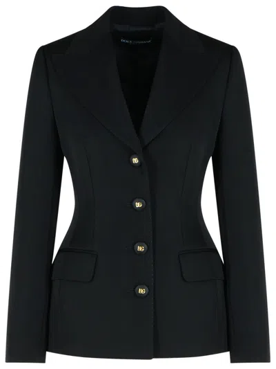 DOLCE & GABBANA DOLCE & GABBANA BLACK VIRGIN WOOL BLAZER