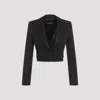 Dolce & Gabbana Short Wool Crepe Jacket In Black