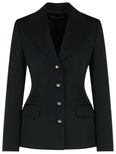 DOLCE & GABBANA DOLCE & GABBANA BLACK VIRGIN WOOL BLAZER WOMEN