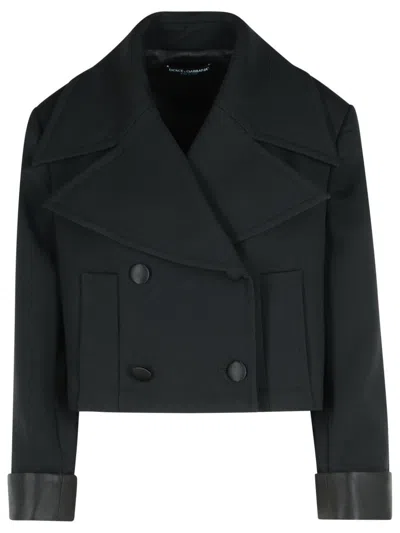 DOLCE & GABBANA DOLCE & GABBANA BLACK VIRGIN WOOL BLEND JACKET