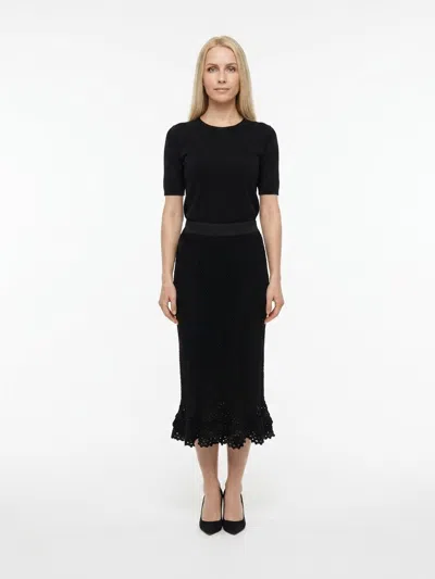 Dolce & Gabbana Virgin Wool With Lace Hem Dress In Black