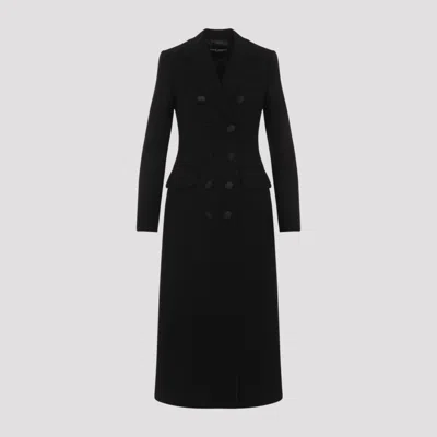 DOLCE & GABBANA BLACK VIRGIN WOOL COAT