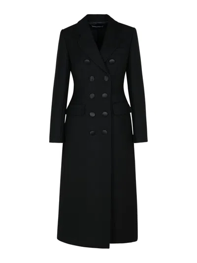 DOLCE & GABBANA BLACK VIRGIN WOOL COAT