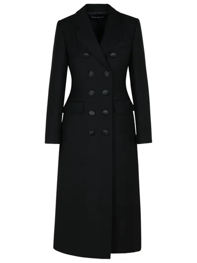 Dolce & Gabbana Wool Gabardine Double-breasted Coat - Women's - Silk/virgin Wool In Black