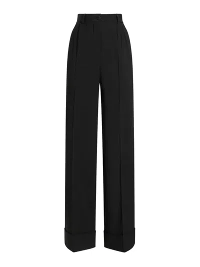 Dolce & Gabbana Pressed-crease Palazzo Pants In Animal Print