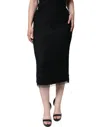 Dolce & Gabbana Black Virgin Wool Pencil Cut Midi Skirt In Black