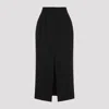 Dolce & Gabbana Black Double Crepe Wool Stretch Tubino Midi Skirt In Black