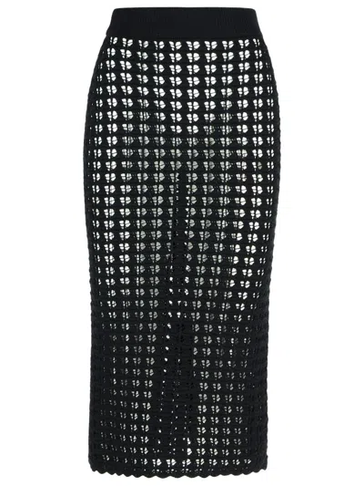 DOLCE & GABBANA DOLCE & GABBANA BLACK VIRGIN WOOL SKIRT