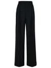 Dolce & Gabbana Pinstripe Virgin Wool Straight Pants In Black