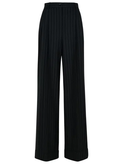 DOLCE & GABBANA DOLCE & GABBANA BLACK VIRGIN WOOL TROUSERS