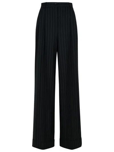 DOLCE & GABBANA DOLCE & GABBANA BLACK VIRGIN WOOL TROUSERS