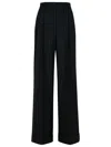Dolce & Gabbana Pinstripe Virgin Wool Straight Pants In Black