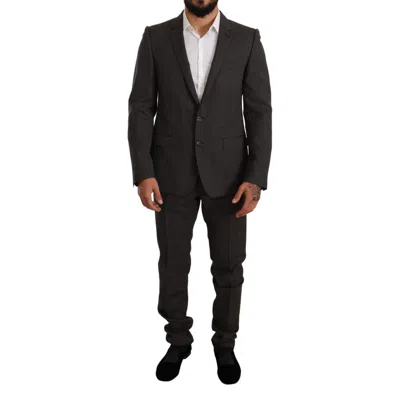 Dolce & Gabbana Black Virgin Wool Two-piece Men's Suit