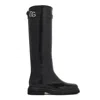 Dolce & Gabbana Shiny Leather Knee-high Boots With Block Heel In Black