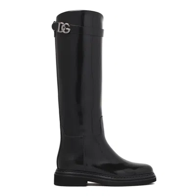 DOLCE & GABBANA DOLCE & GABBANA BLACK VISCOSE BOOTS
