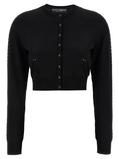 DOLCE & GABBANA BLACK VISCOSE CARDIGAN
