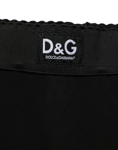 Dolce & Gabbana Black Viscose High Waist Capri Trouser Pants