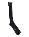 Dolce & Gabbana Black Viscose Logo Over The Calf Socks In Black