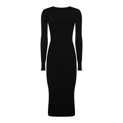 Dolce & Gabbana Black Viscose Midi Dress