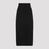 Dolce & Gabbana Cady Calf-length Skirt With Slits In Black