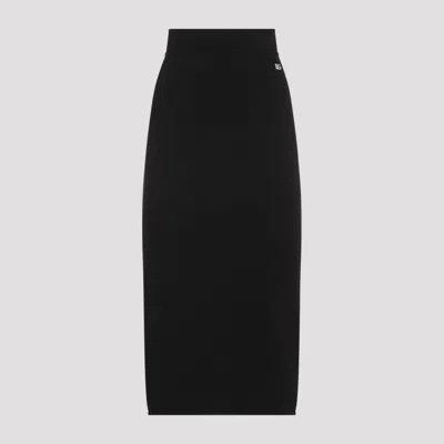 DOLCE & GABBANA BLACK VISCOSE MIDI SKIRT