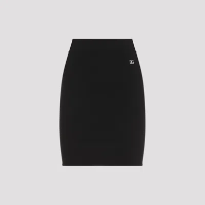 DOLCE & GABBANA BLACK VISCOSE MINI SKIRT