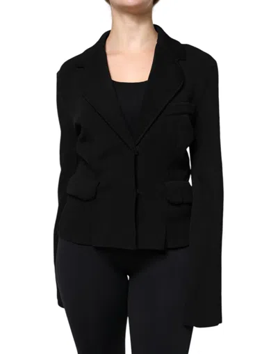 Dolce & Gabbana Black Viscose Single Breasted Blazer Women's Jacket