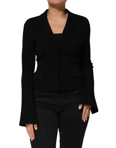 Pre-owned Dolce & Gabbana Black Viscose Single Breasted Blazer Women's Jacket ()