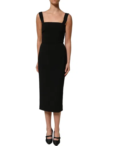 Dolce & Gabbana Viscose Stretch Sheath Dress In Black