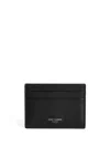 Dolce & Gabbana Black Vitello Leather Cardholder In Black