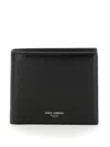 Dolce & Gabbana Black Card Holder With Logo On Front In Leather Man In Black